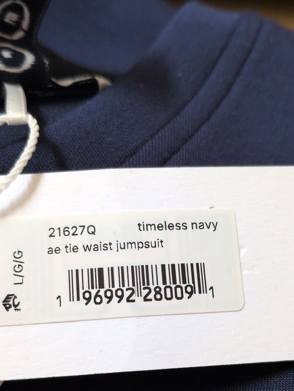 SPANX AirEssentials® Tie Waist Jumpsuit Timeless Navy LP - Picture 16 of 16